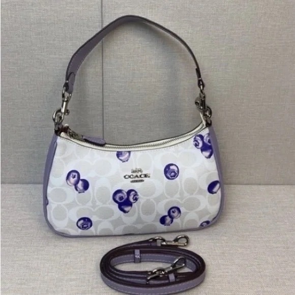 Coach Handbags - Coach Purple and White Patterned Shoulder Bag🍆🍆